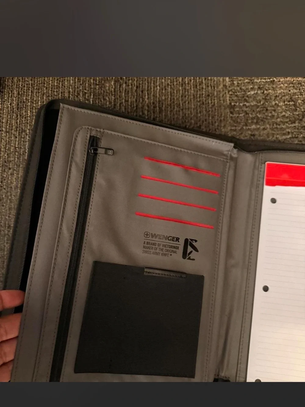 Wenger Gray Fabric Tablet Folio with Elastic Straps
